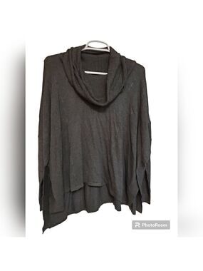 Cowl Neck Slouchy Sweater Charcoal Oversized Medium